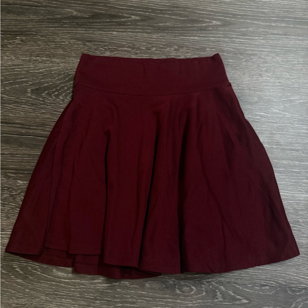 Elegant Burgundy Women's Skater Skirt
